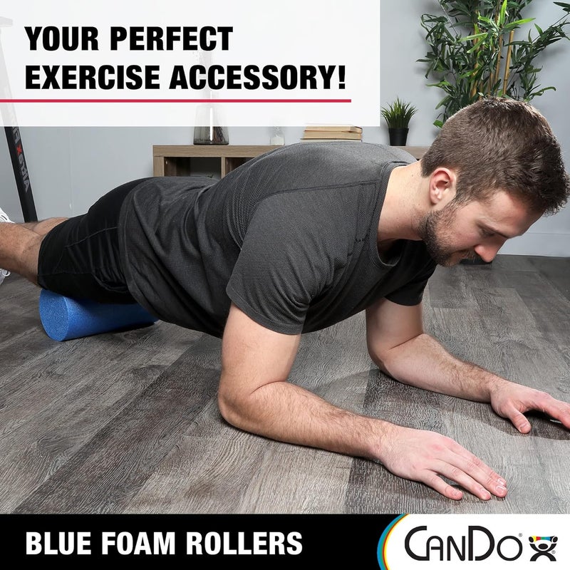 Cando Blue PE Foam Rollers for Fitness, Exercise Muscle Restoration, Massage Therapy, Sport Recovery and Physical Therapy for Homes, Clinics, and Gyms 6" x 36" Round - Image 3